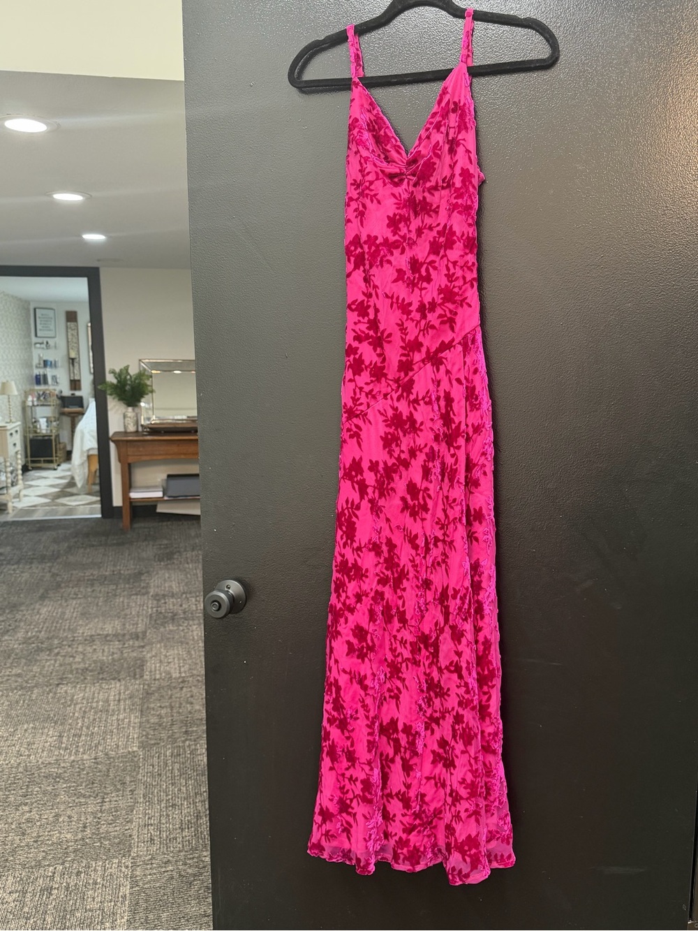 Revelry Hot Pink Floral Maxi Dress